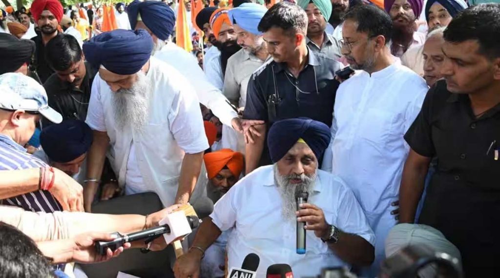SAD delegation marches to Punjab CM Mann’s residence to ‘debate’ on Punjab issues; Sukhbir Badal, others detained