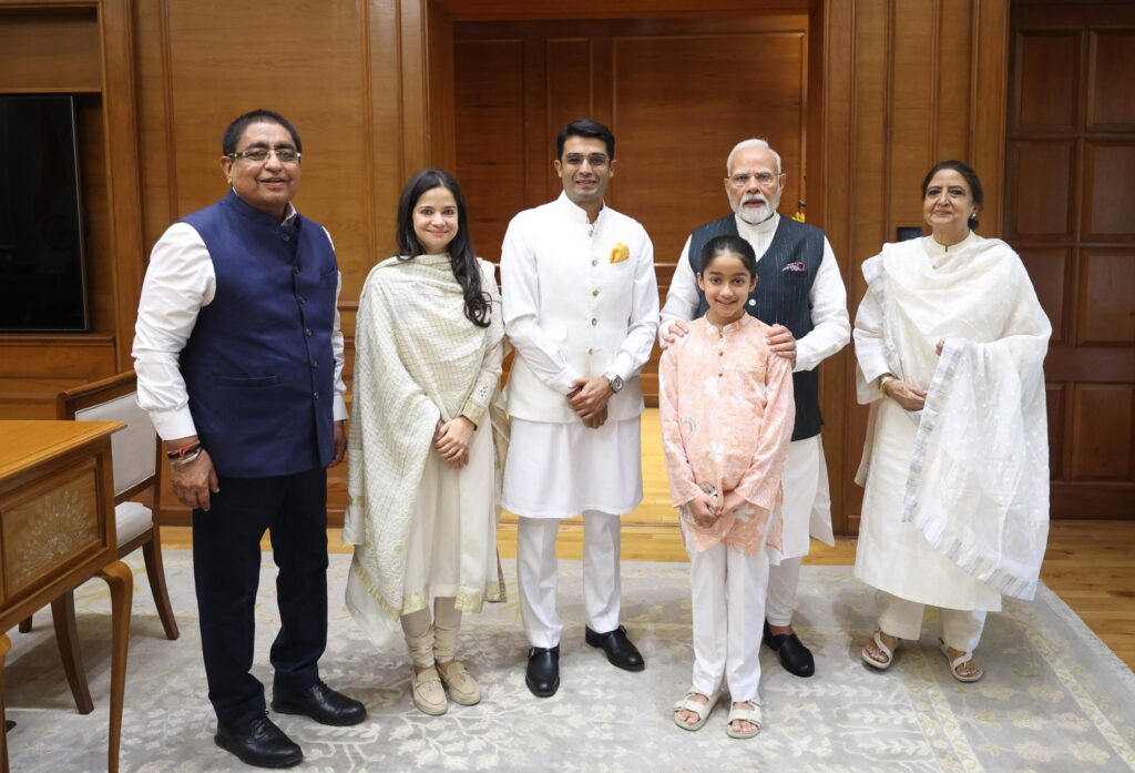 BJP National Spokesperson Jaiveer Shergill Meets Prime Minister Modi Along With Family