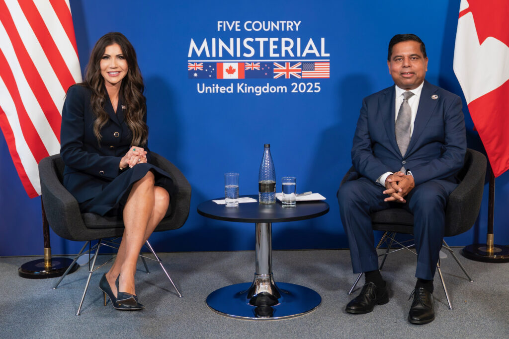 Secretary Noem Visits the United Kingdom for Five Country Ministerial