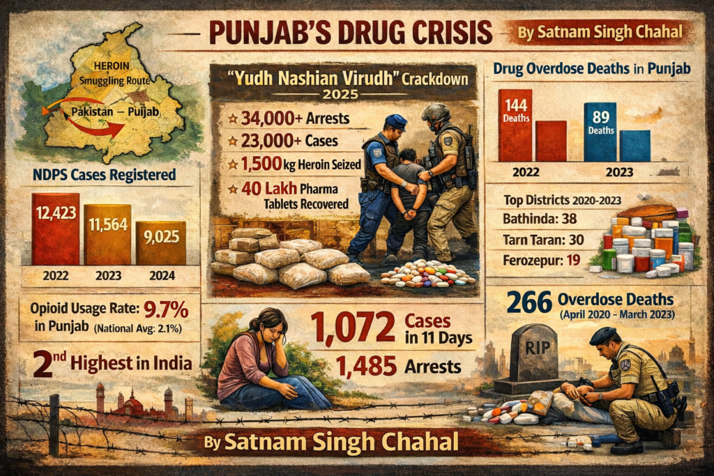 Drug Crisis in Punjab: NDPS Cases & Overdose Deaths