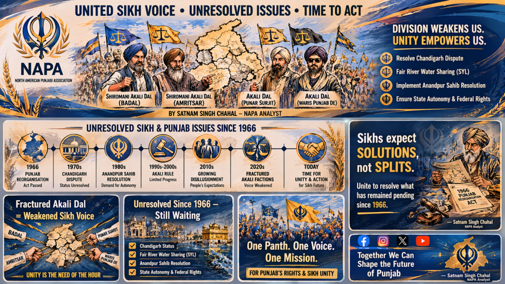 Divided Akali Politics and Unfulfilled Sikh Expectations Since 1966-Satnam Singh Chahal
