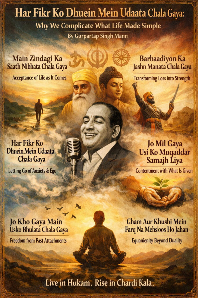 Har Fikr Ko Dhuein Mein Udaata Chala Gaya: Why We Complicate What Life Made Simple- GPS Mann