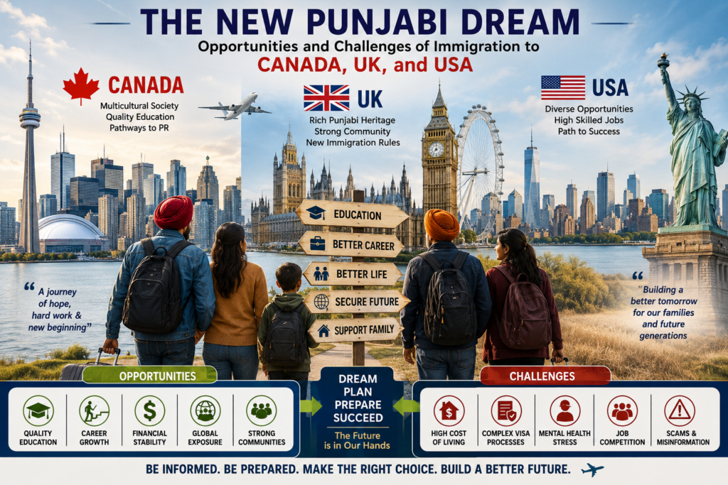 The New Punjabi Dream: Opportunities and Challenges of Immigration to Canada, the UK, and the USA