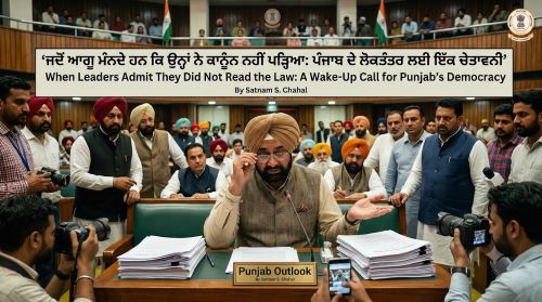 When Leaders Admit They Did Not Read the Law: A Wake-Up Call for Punjab’s Democracy-Satnam .S.Chahal