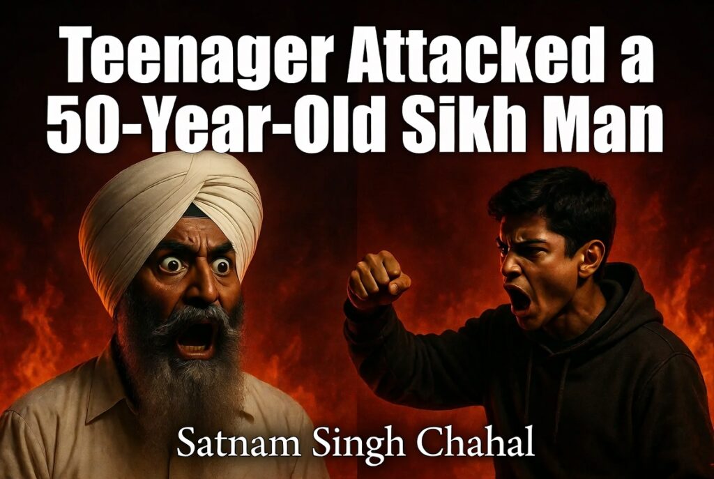 A teenager attacked a 50-year-old Sikh man