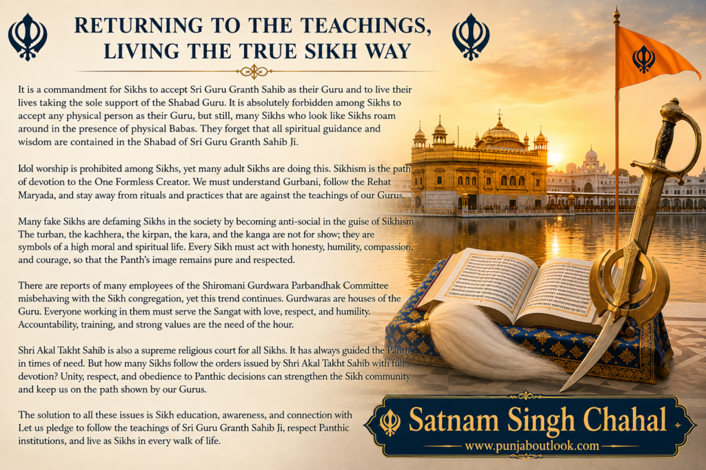 Challenges Before the Sikh Community: Returning to the Teachings of the Guru