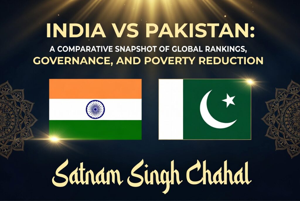 India vs Pakistan: A Comparative Snapshot of Global Rankings, Governance, and Poverty Reduction