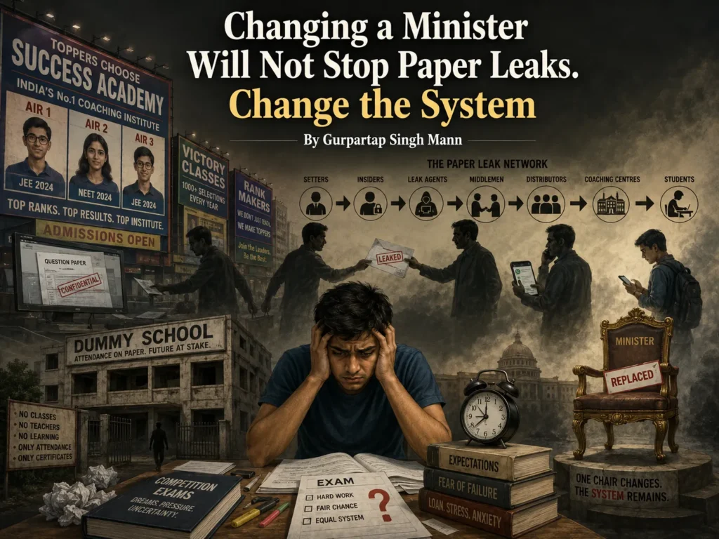 Changing a Minister Will Not Stop Paper Leaks. Change the System-By Gurpartap Singh Mann