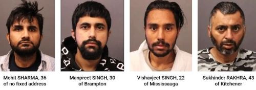 Four Punjabi Men Charged, One Suspect Outstanding in Theft Investigation