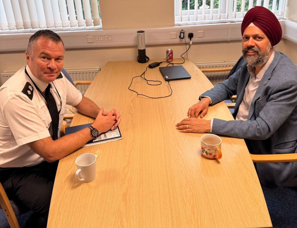 Slough MP Tanmanjeet Singh Dhesi Meets Senior Police Officer to Discuss Community Safety