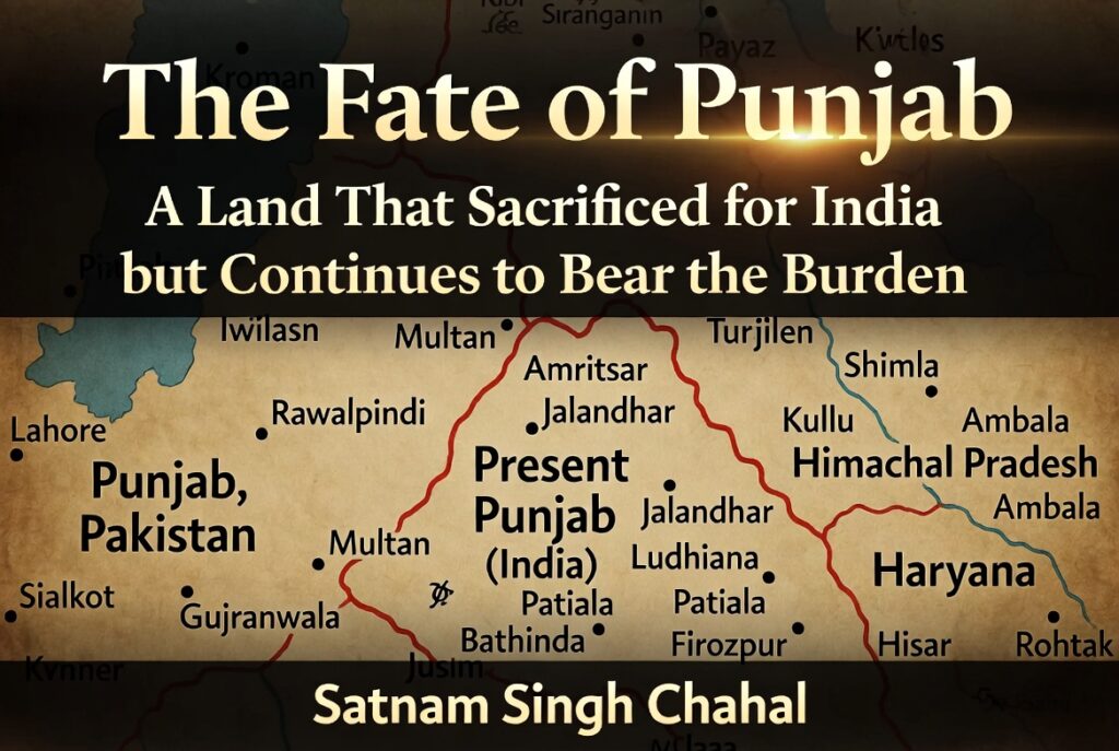 The Fate of Punjab: A Land That Sacrificed for India but Continues to Bear the Burden-Satnam Singh Chahal