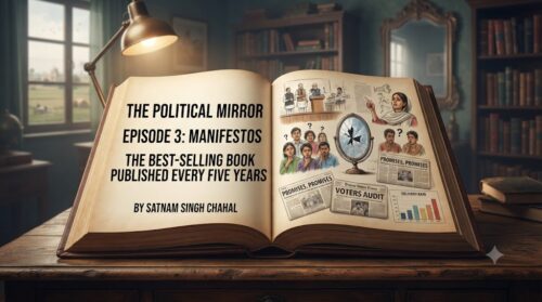 The Political Mirror Episode 3: Manifestos — The Best-Selling Book Published Every Five Years-Satnam Singh Chahal