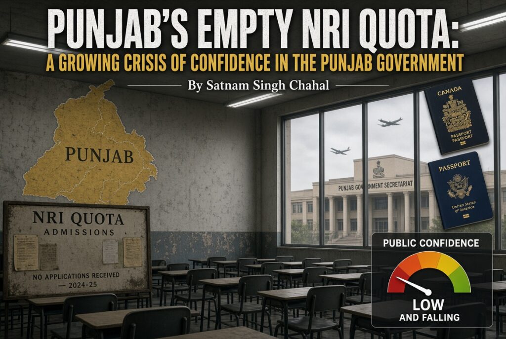 Punjab’s Empty NRI Quota: A Growing Crisis of Confidence in the Punjab Government-Satnam Singh Chahal
