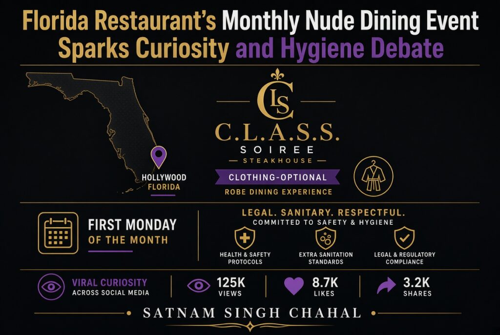 Florida Restaurant’s Monthly Nude Dining Event Sparks Curiosity and Hygiene Debate