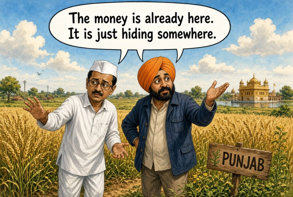 Kejriwal and Mann essentially told Punjab: “The money is already here. It is just hiding somewhere.