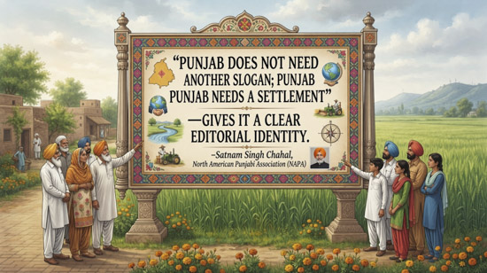 Punjab does not need another slogan; Punjab needs a settlement”-gives it a clear editorial identity.