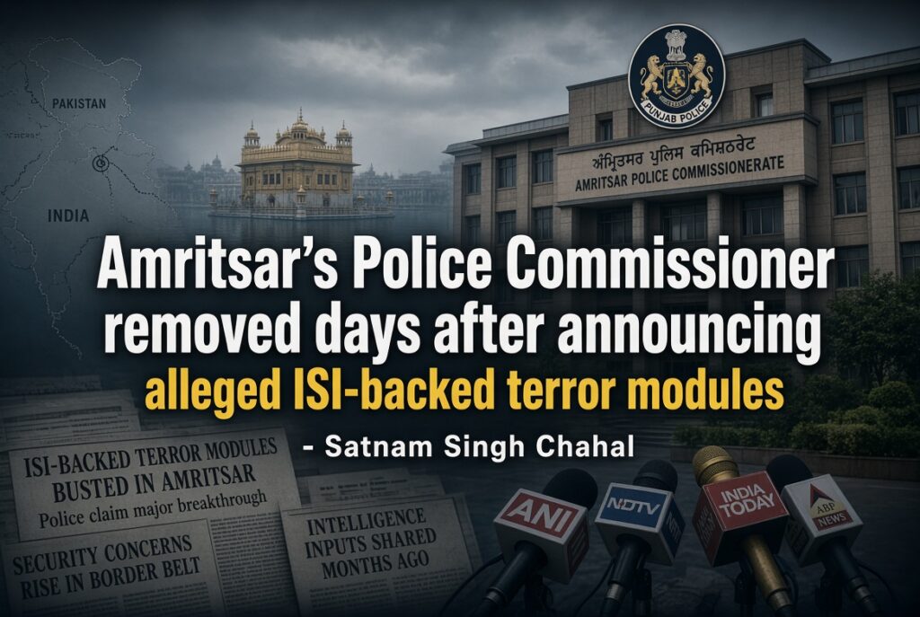 Amritsar’s Police Commissioner removed days after announcing alleged ISI-backed terror modules