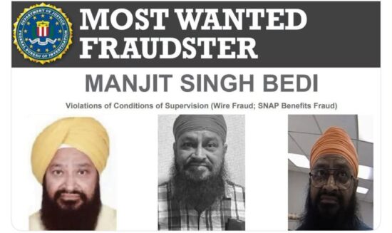 The FBI has added 65-year-old Manjit Singh Bedi to its Most Wanted Fraudsters List