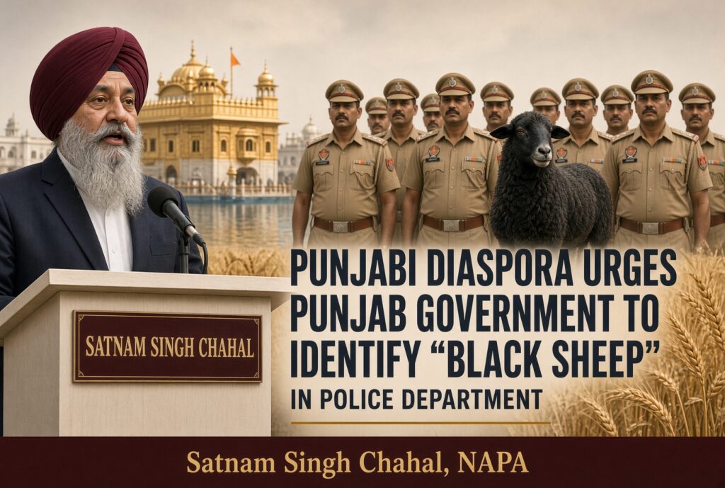 Punjabi Diaspora Urges Punjab Government to Identify “Black Sheep” in Police Department
