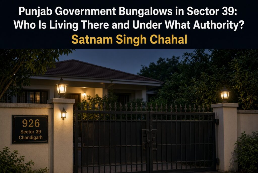 Punjab Government Bungalows in Sector 39: Who Is Living There and Under What Authority?