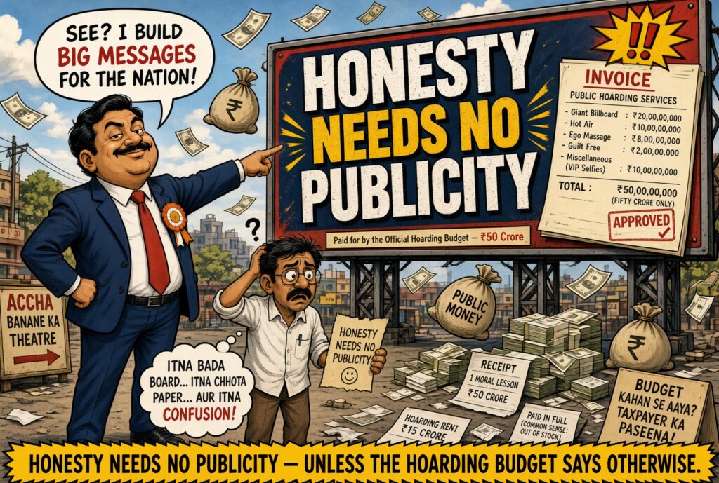 Honesty Needs No Publicity” Unless There Is a Hoarding Budget!
