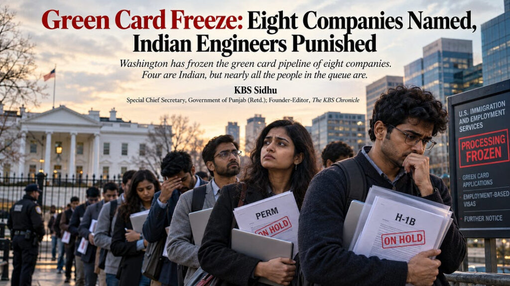 Green Card Freeze: Eight Companies Named, Indian Engineers Punished-KBS Sidhu IAS Retd