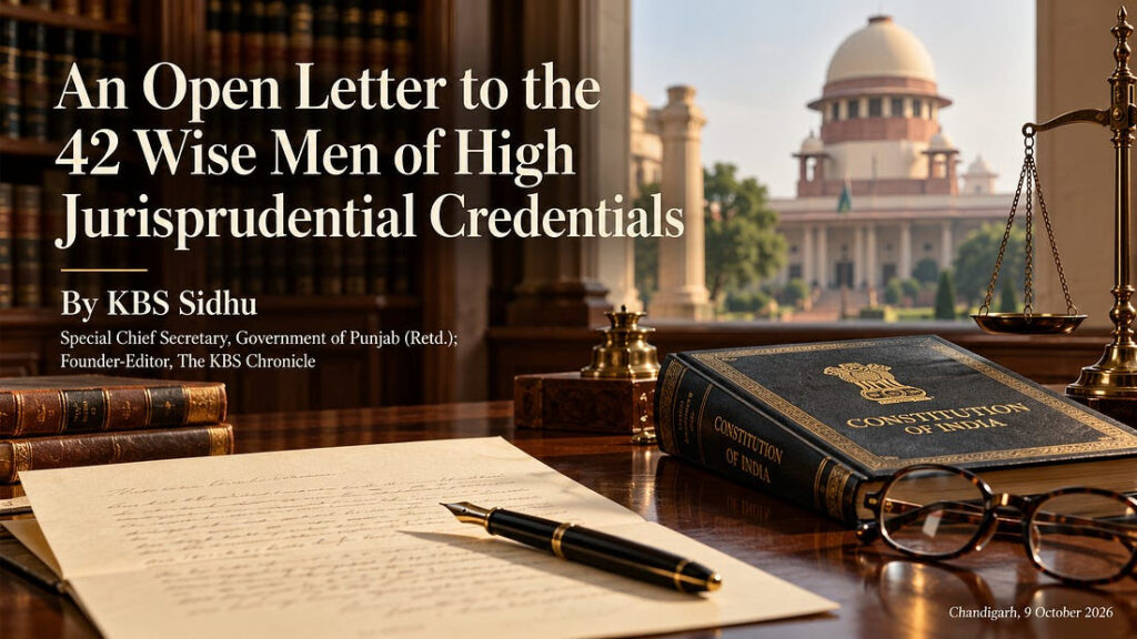 An Open Letter to the 42 Wise Men of High Jurisprudential Credentials-KBS Sidhu IAS Retd
